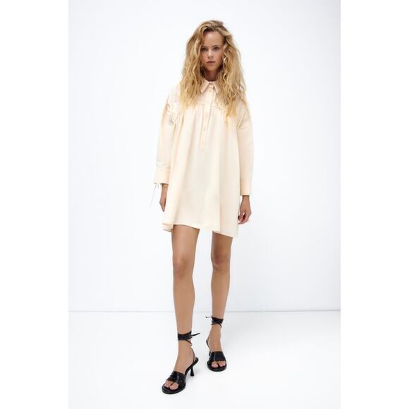 Zara Ruched Front Shirt Dress - Picture 13 of 13